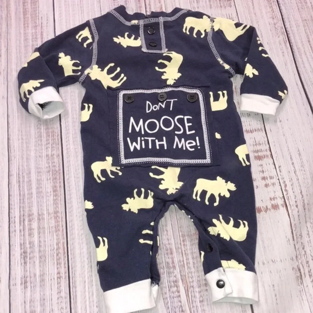 To sleep bear size 80/12-18 months pajama onesie moose print